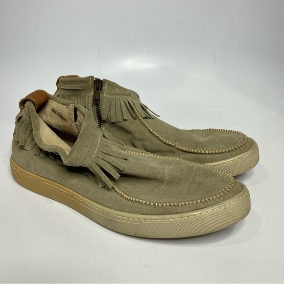 Sundance tan suede fringe shoes women’s casual neutral western Indian boho - Picture 1 of 8